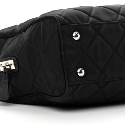 Prada Nylon Tessuto Impuntu Quilted Shoulder Bag Black 10 of 11