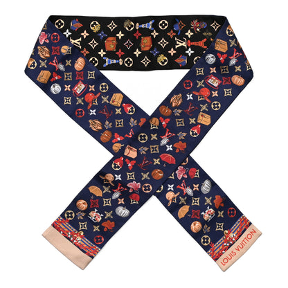 Louis Vuitton Silk Summer Winter Bandeau Navy 1 of 3