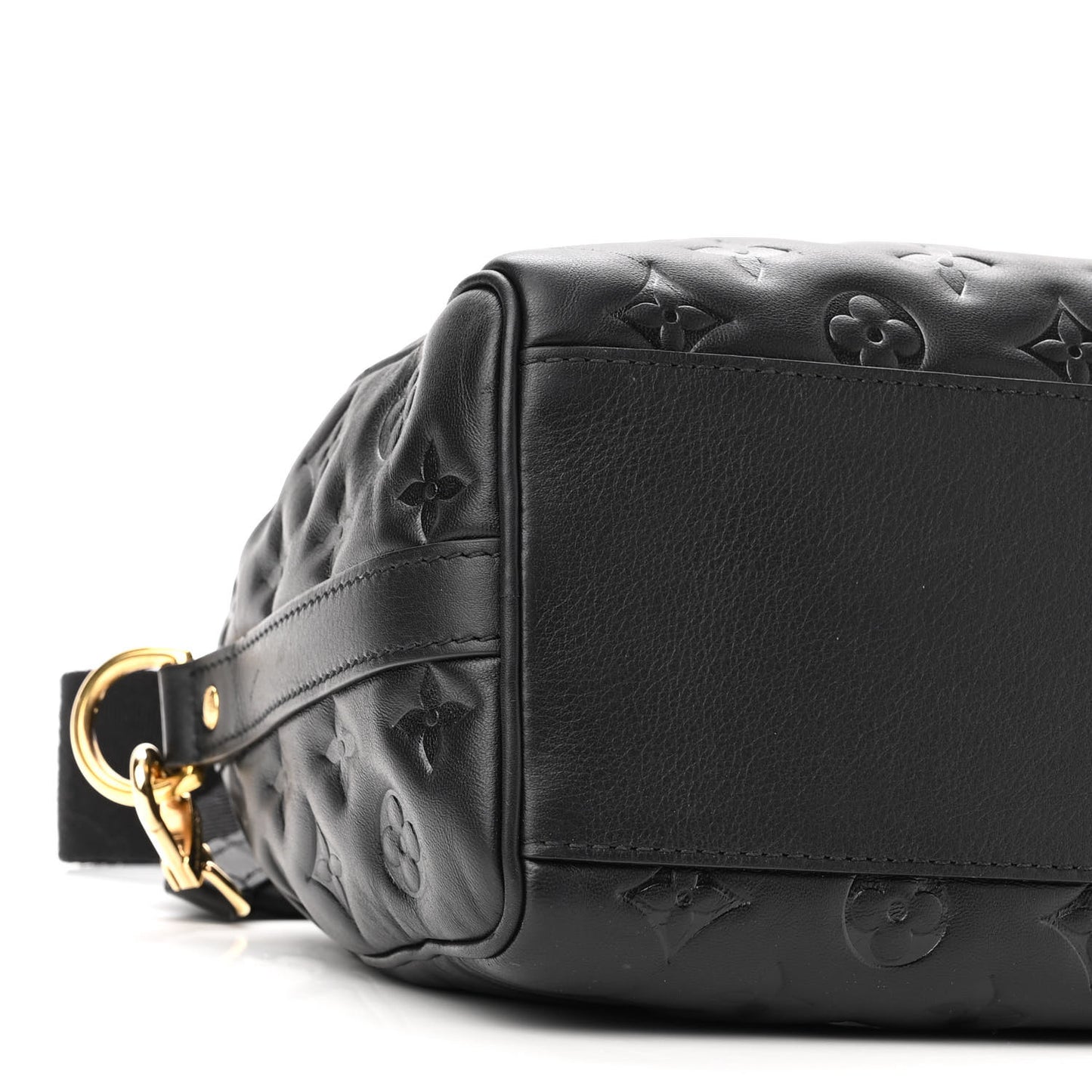 Lambskin Embossed Monogram Speedy 22 Bandouliere Black