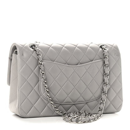 Chanel Lambskin Quilted Medium Double Flap Grey 2 of 8