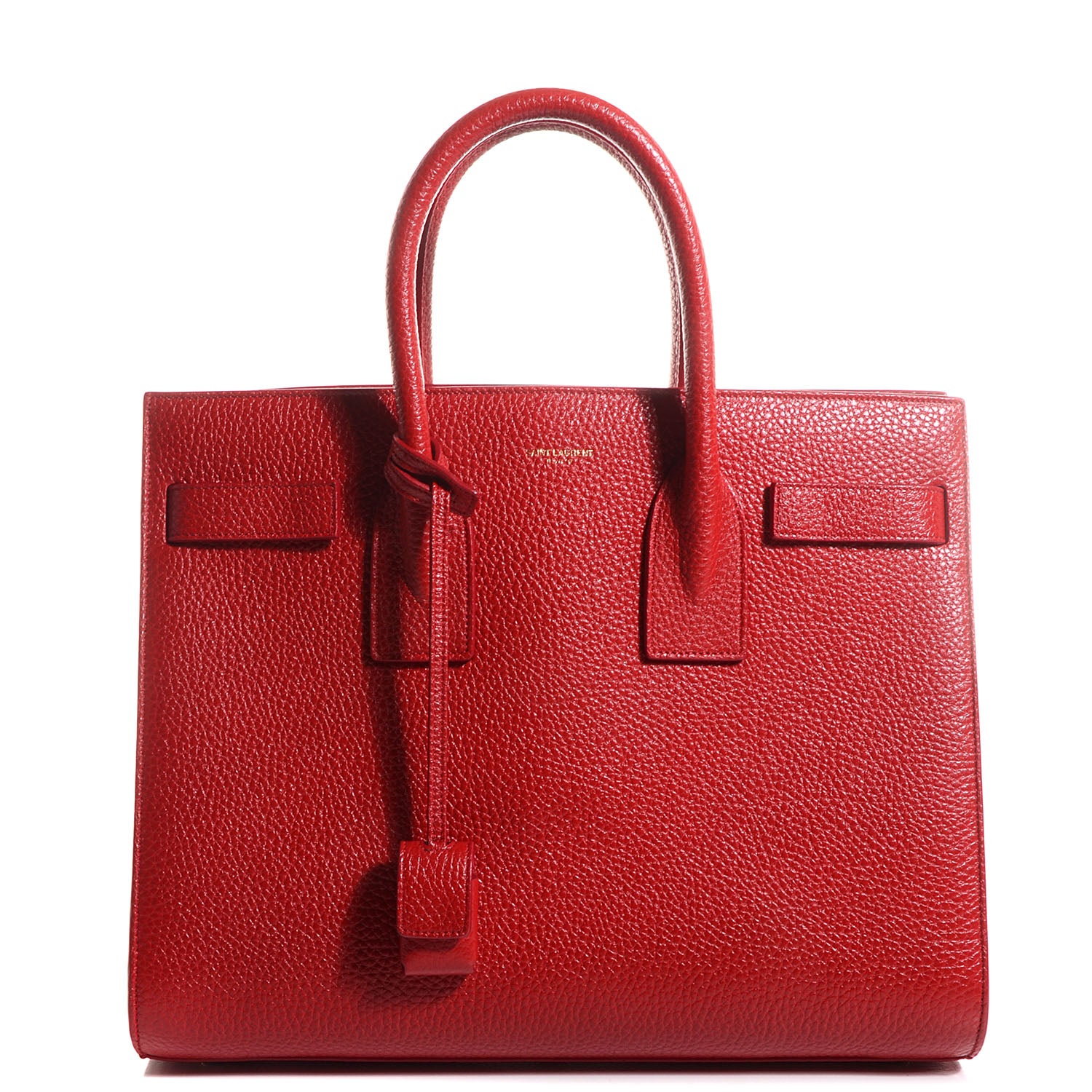 Saint Laurent Grained Calfskin Small Sac De Jour Lipstick Red 1 of 9