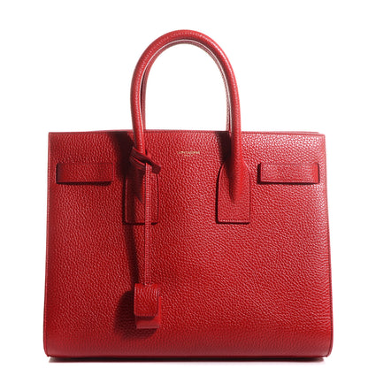 Saint Laurent Grained Calfskin Small Sac De Jour Lipstick Red 1 of 9