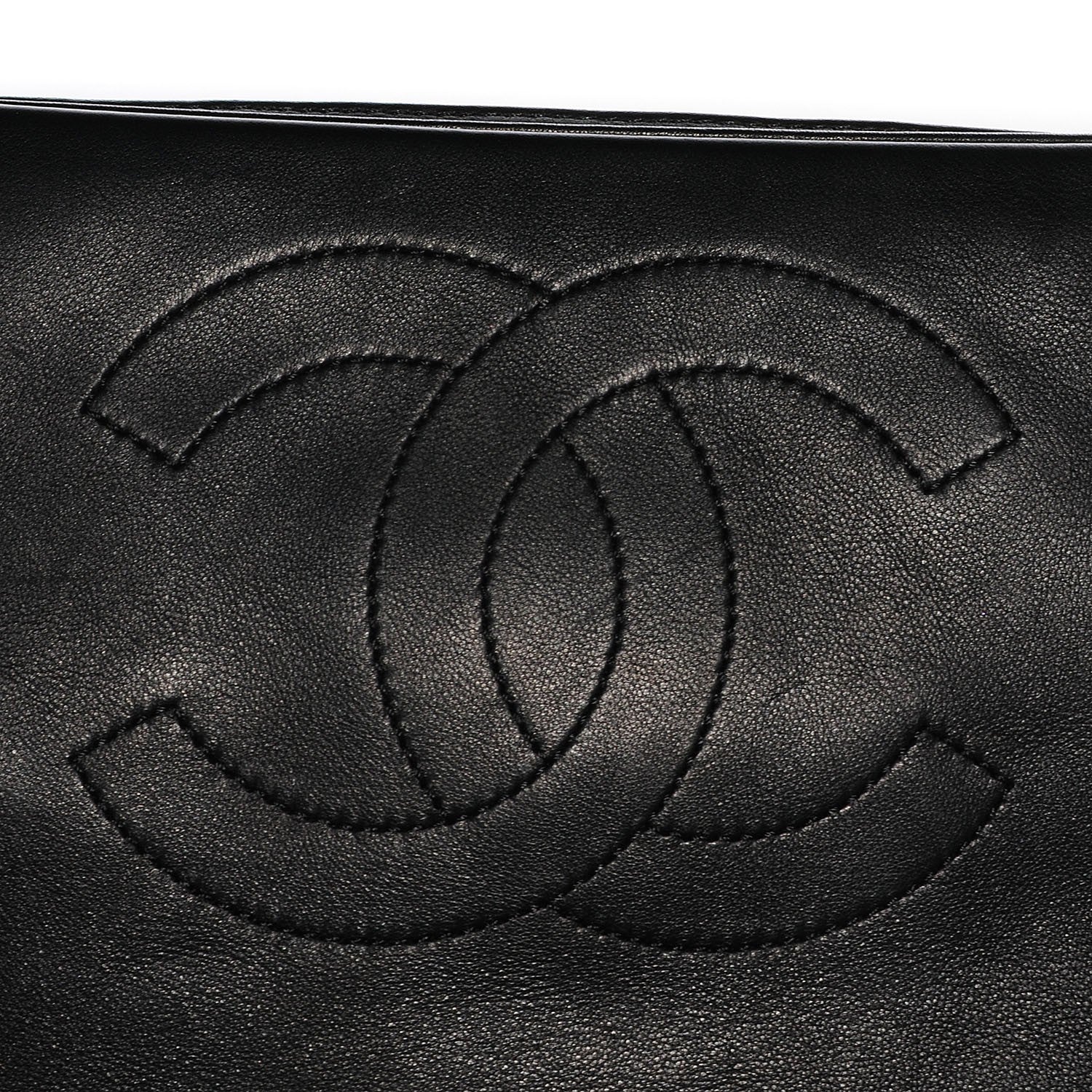 Chanel Calfskin Stitched Thin City Clutch Black 6 of 9