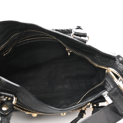 Balenciaga Chevre Gold Metallic Edge Hardware Mini City Black 7 of 10