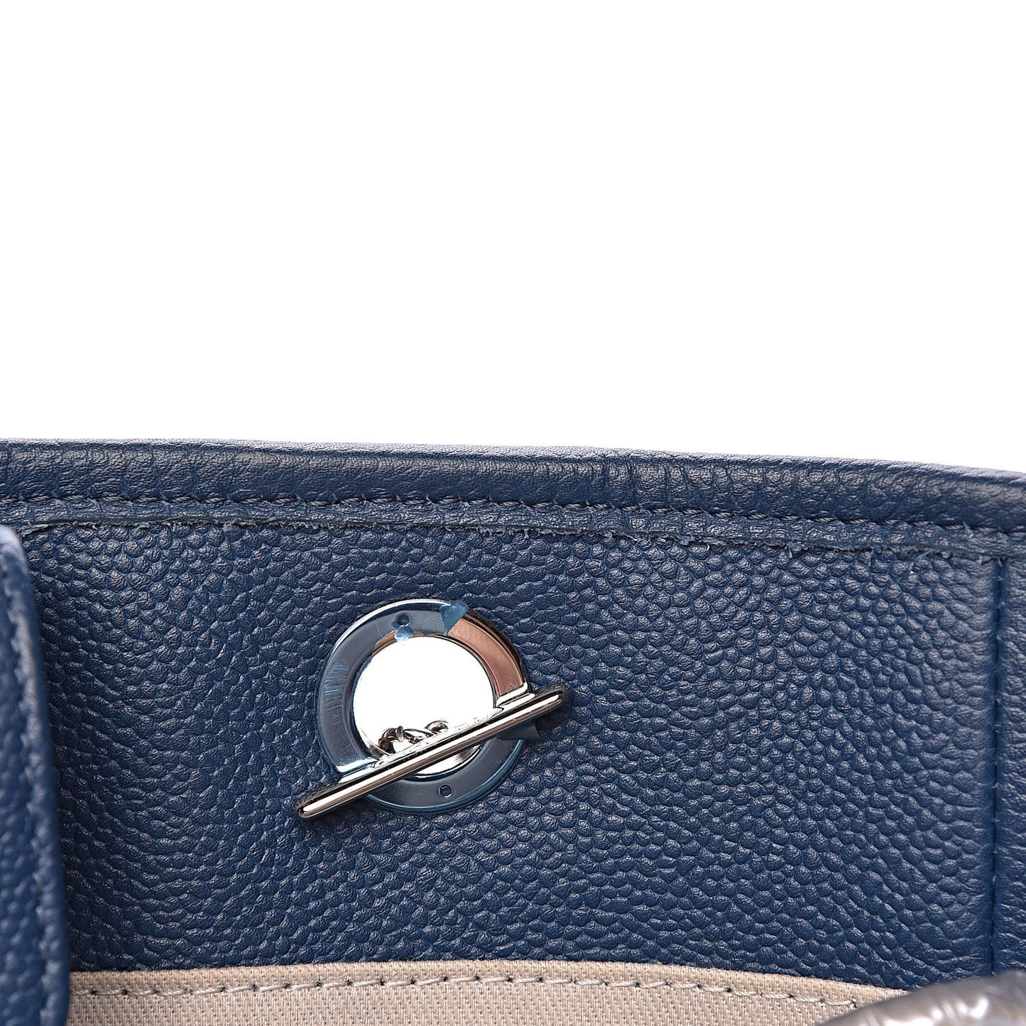 Glazed Calfskin Small Deauville Tote Blue