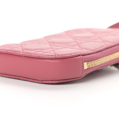 Christian Dior Lambskin Cannage Lady Dior Phone Holder Strawberry Pink 10 of 11