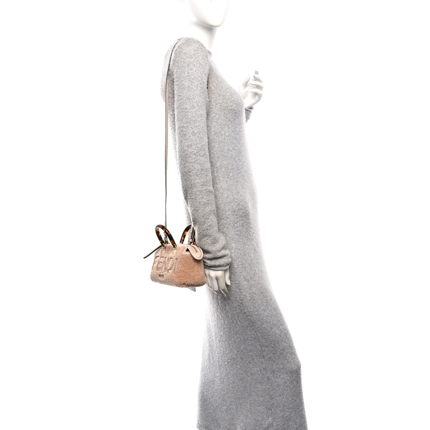 Fendi Sheepskin Vitello King Plexiglass Logo Embroidered Mini By The Way Top Handle Boston Soap 2 of 10