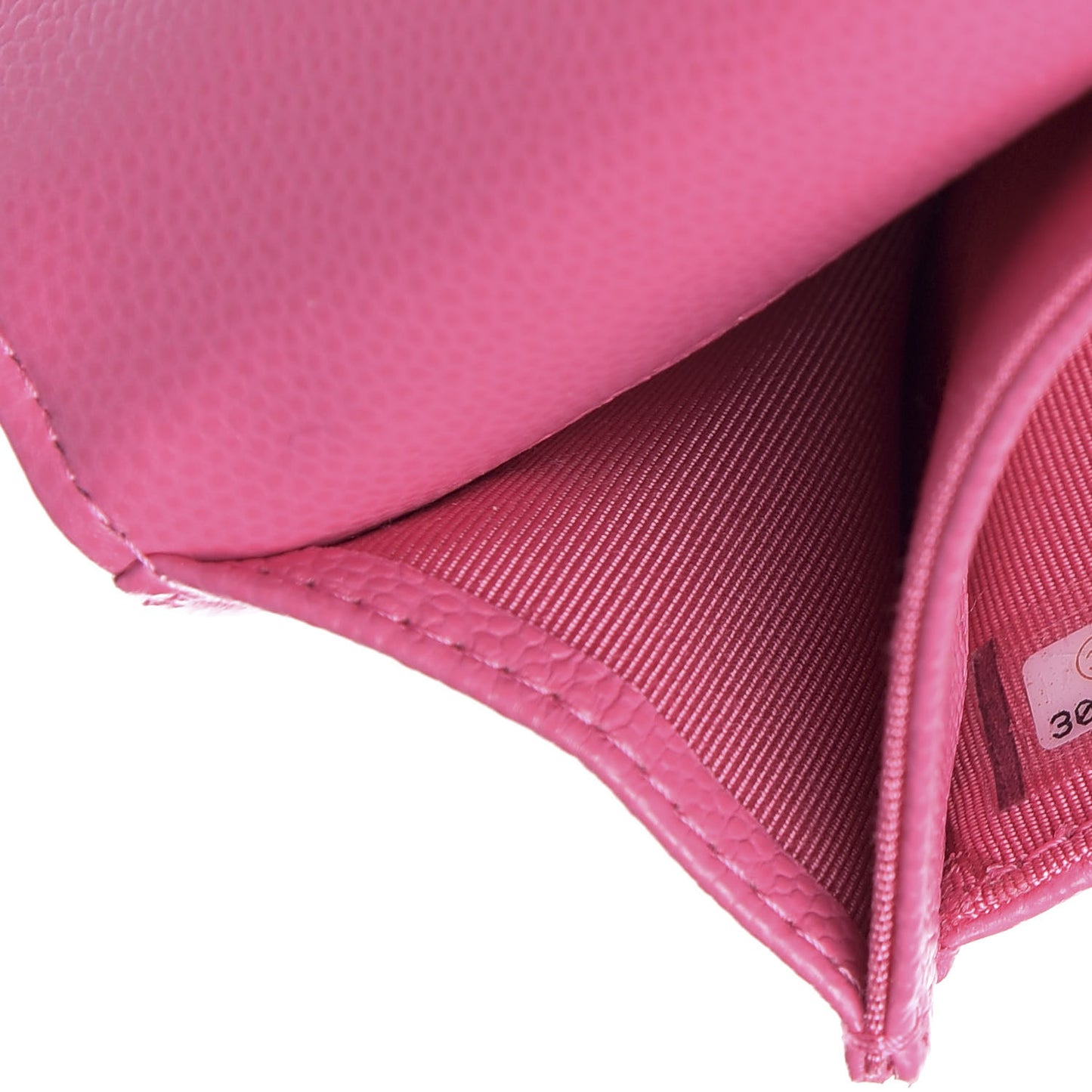 Caviar Quilted Flap Card Holder Pink