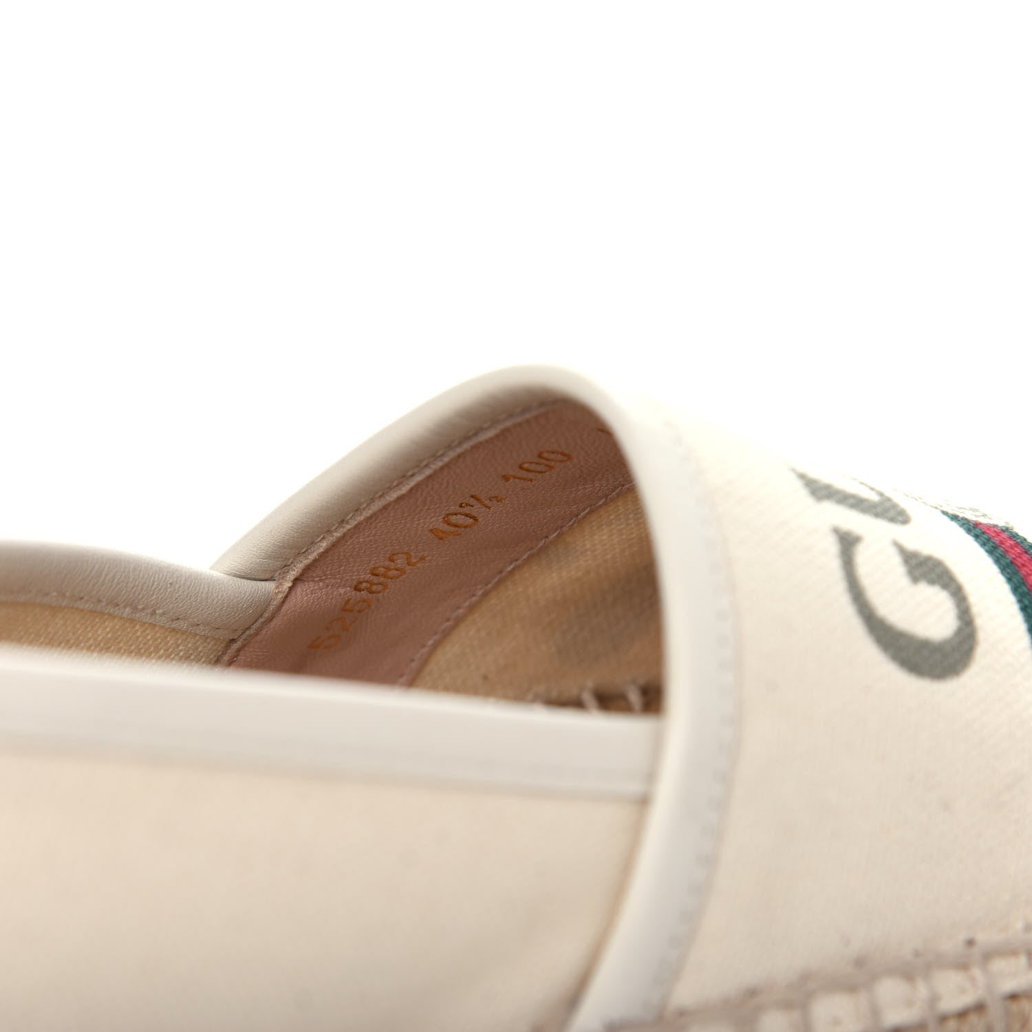 Gucci Canvas Logo Espadrilles 40.5 Greggio White 10 of 11