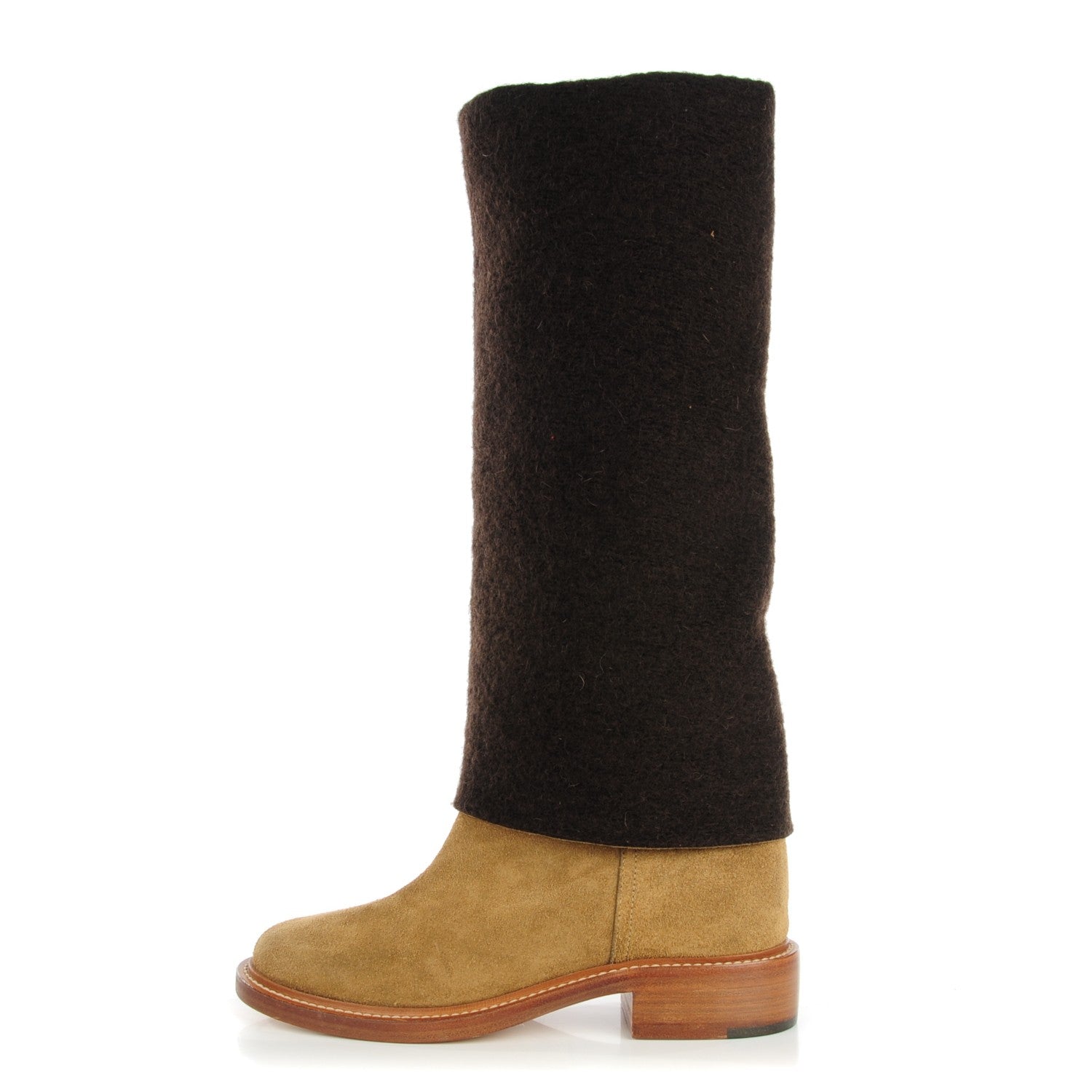 Chanel Suede Calfskin CC High Boots 40 Brown Beige 1 of 8