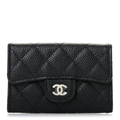 Chanel Caviar Quilted Flap Card Holder Wallet Black 1 of 8