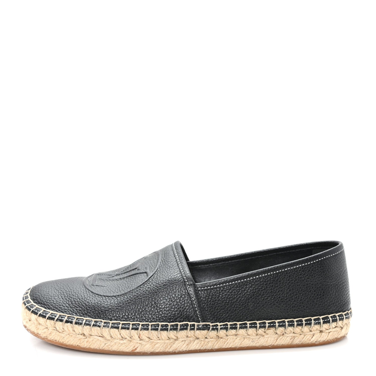 Louis Vuitton Monogram Calfskin Starboard Espadrille Flats 38 Black 1 of 9