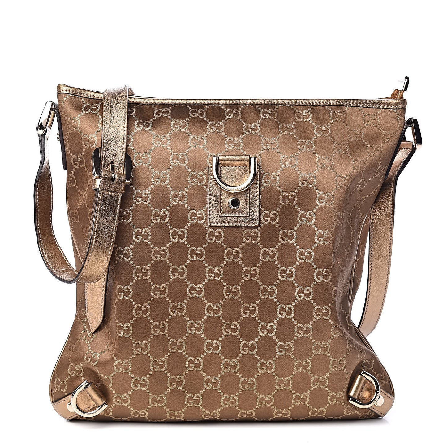 Satin Monogram Abbey Messenger Bag Metallic Bronze