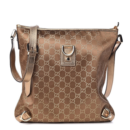 Gucci Satin Monogram Abbey Messenger Bag Metallic Bronze 1 of 10