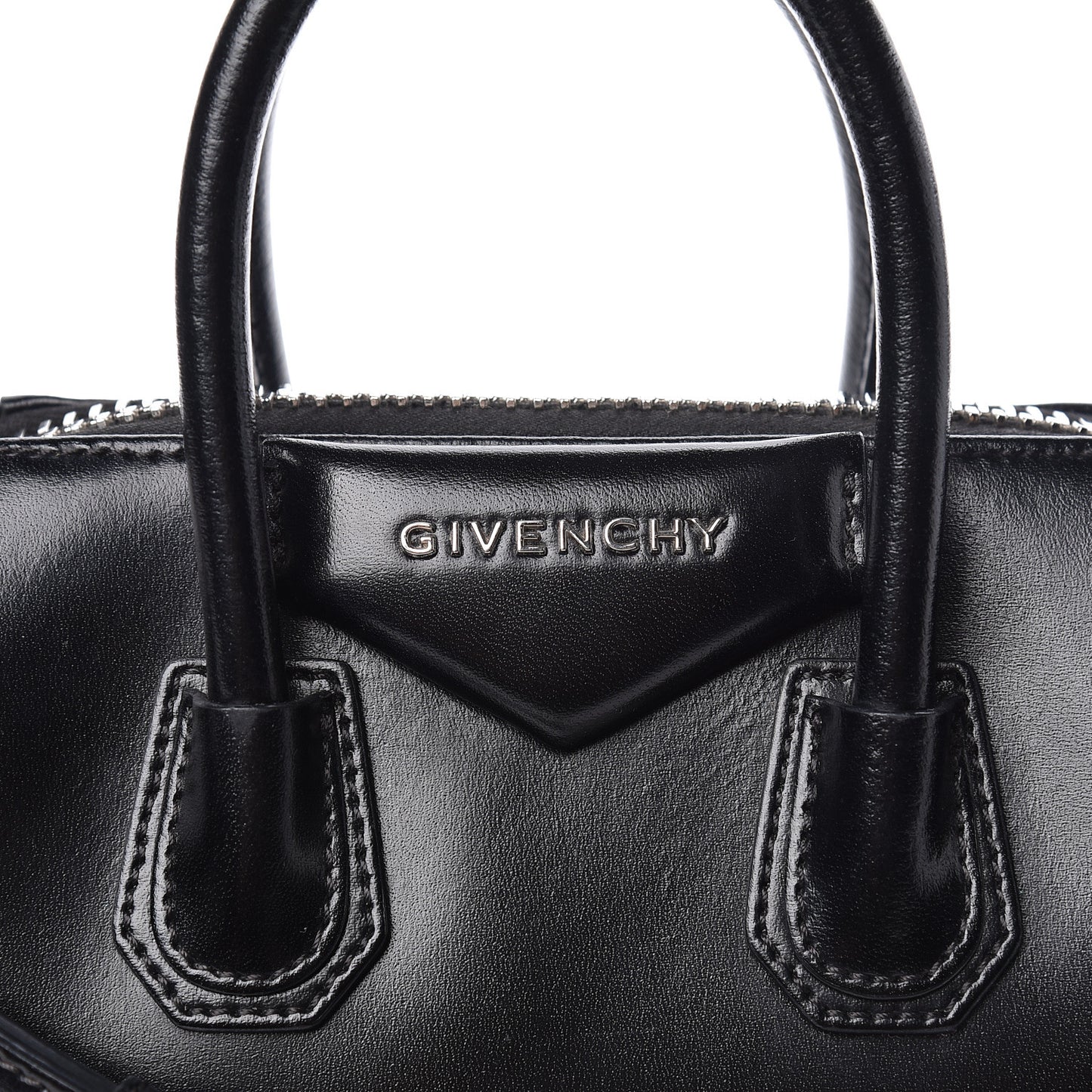 Shiny Lord Calfskin Mini Antigona Black