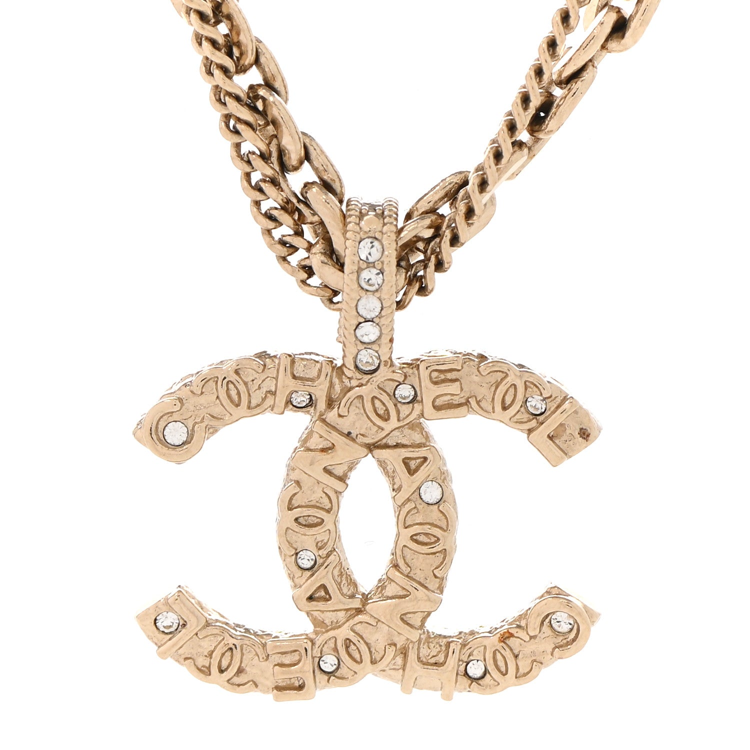 Chanel Crystal CC Multi Strand Chain Necklace Gold 4 of 6