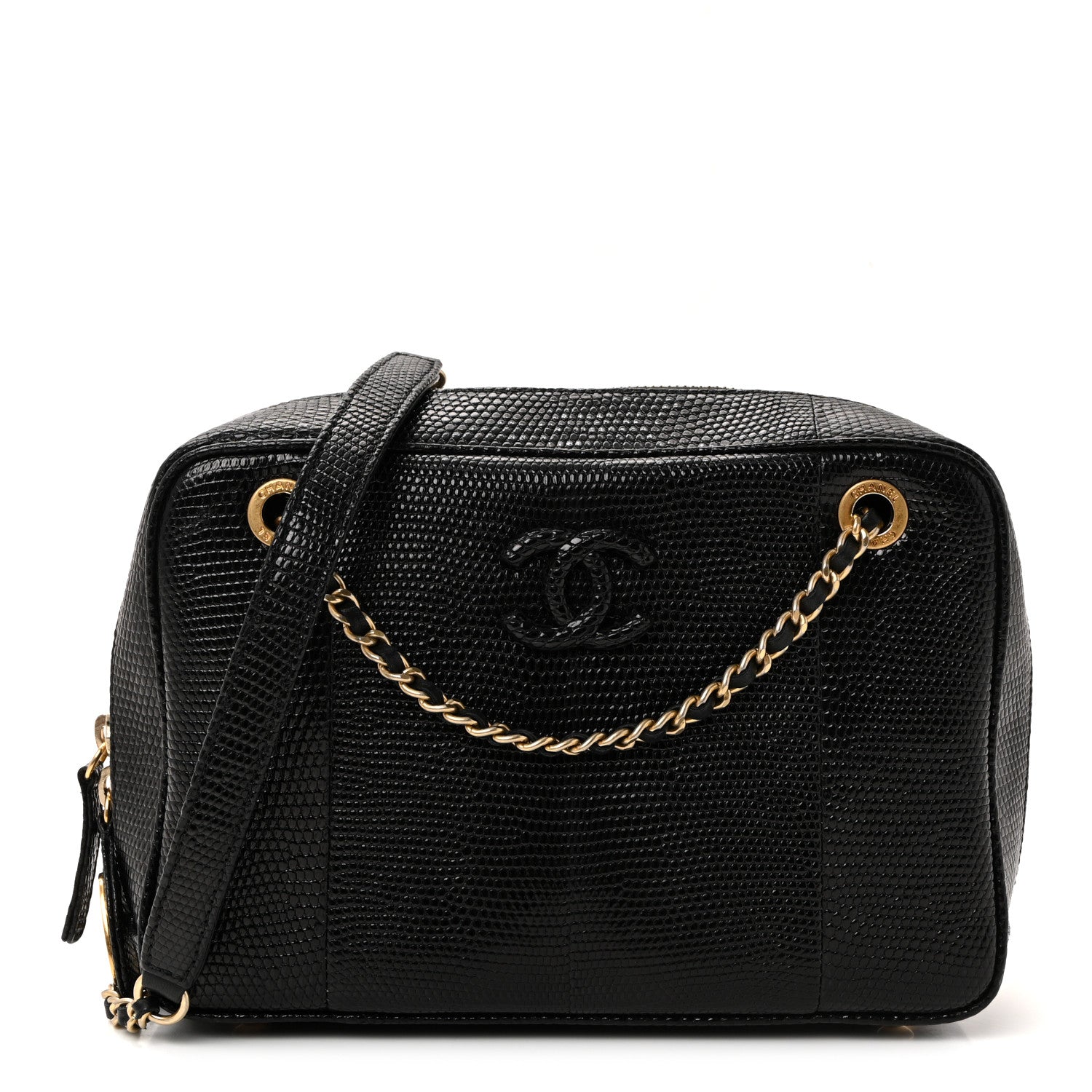 Chanel Lizard Coco Vintage Camera Case Black 1 of 10