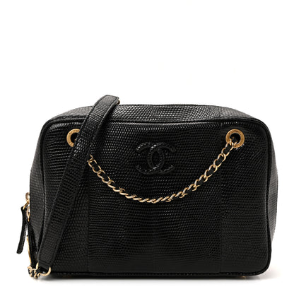 Chanel Lizard Coco Vintage Camera Case Black 1 of 10