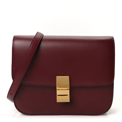 Celine Box Calfskin Medium Classic Box Flap Bag Burgundy 1 of 10