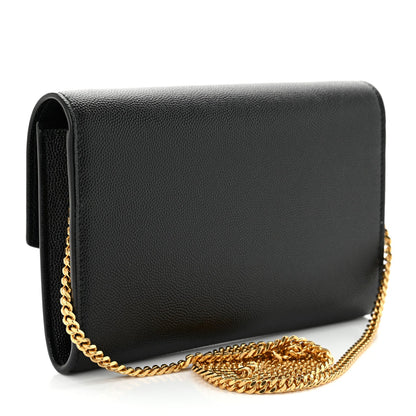 Saint Laurent Grain de Poudre Uptown Chain Wallet Black 4 of 11