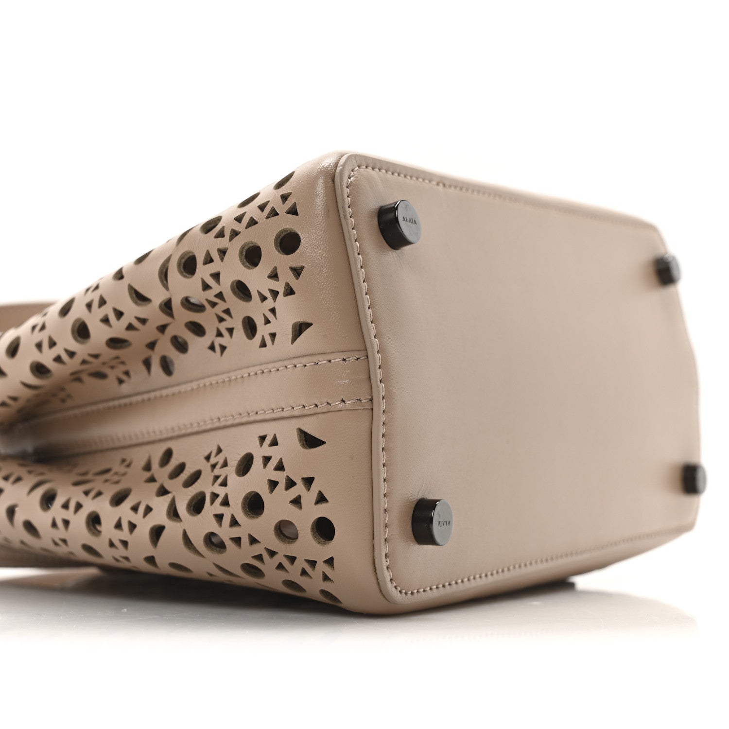 Alaia Calfskin Vienne Wave Mina 25 Bag Sable 9 of 10