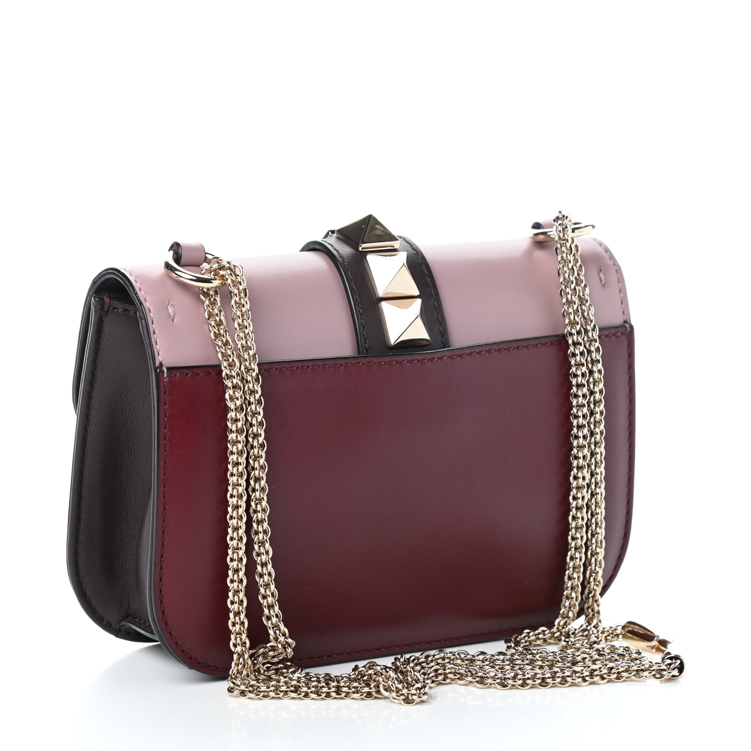 Valentino Garavani Vitello Small Glam Lock Rockstud Flap Rubin Water Rose Marine 3 of 8