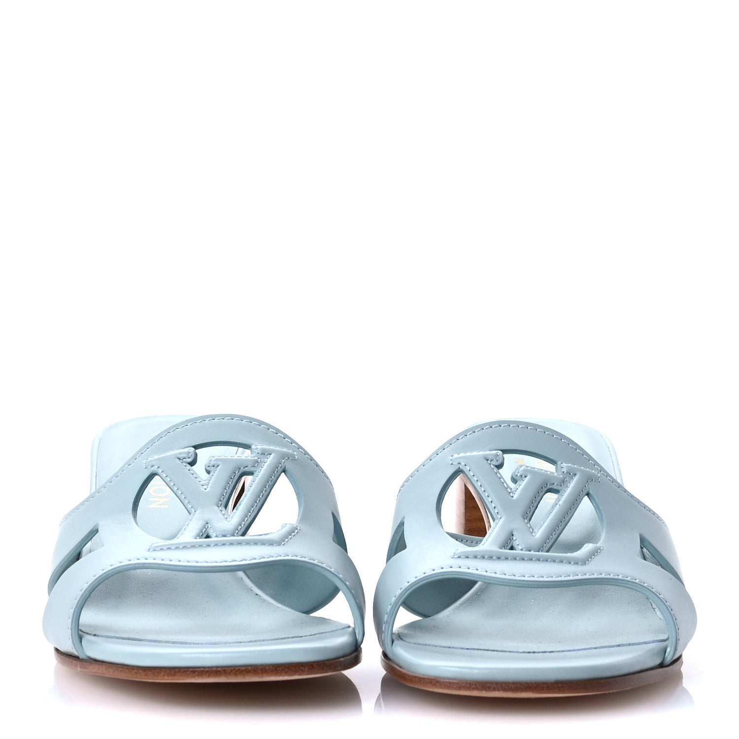 Louis Vuitton Calfskin LV Isola Mules 38 Teal 3 of 9