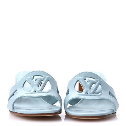 Louis Vuitton Calfskin LV Isola Mules 38 Teal 3 of 9