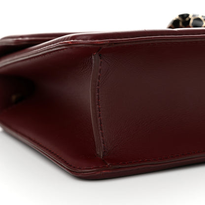 Bulgari Quilted Nappa Smooth Calfskin Serpenti Forever Diamond Blast Shoulder Bag Red Burgundy Pink 9 of 14