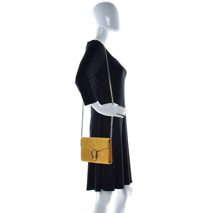 Gucci Suede Mini Dionysus Chain Wallet Yellow 2 of 17