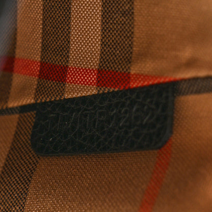 Burberry Coated Canvas Calfskin Vintage Check Medium Note Crossbody Bag Black 7 of 11