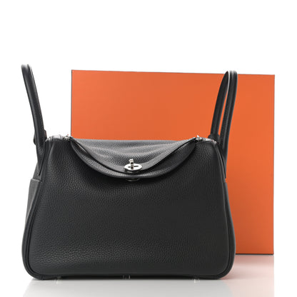 Hermes Taurillon Clemence Lindy 30 Black 12 of 12