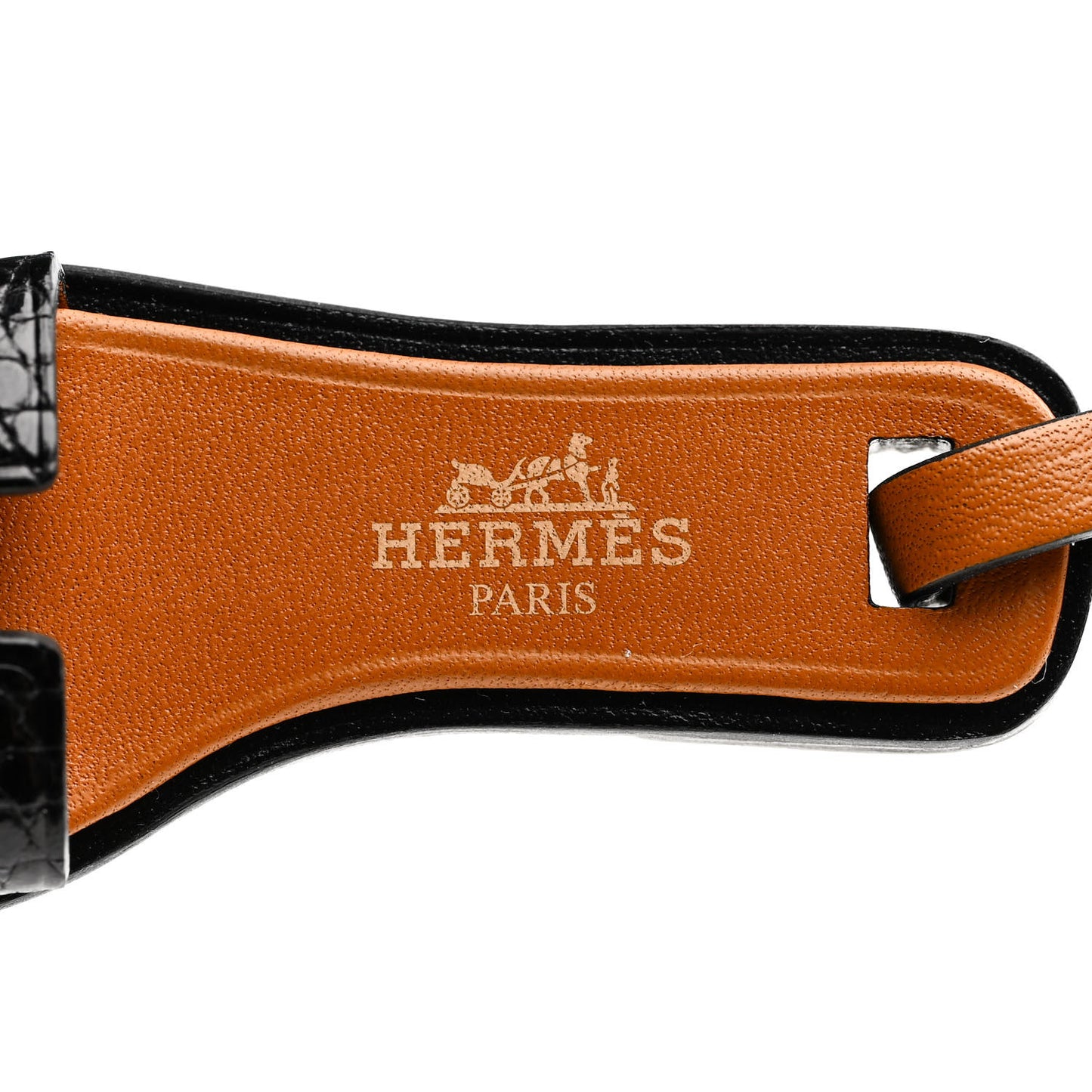 Lizard Butler Calfskin Hunter Oran Nano Bag Charm Black