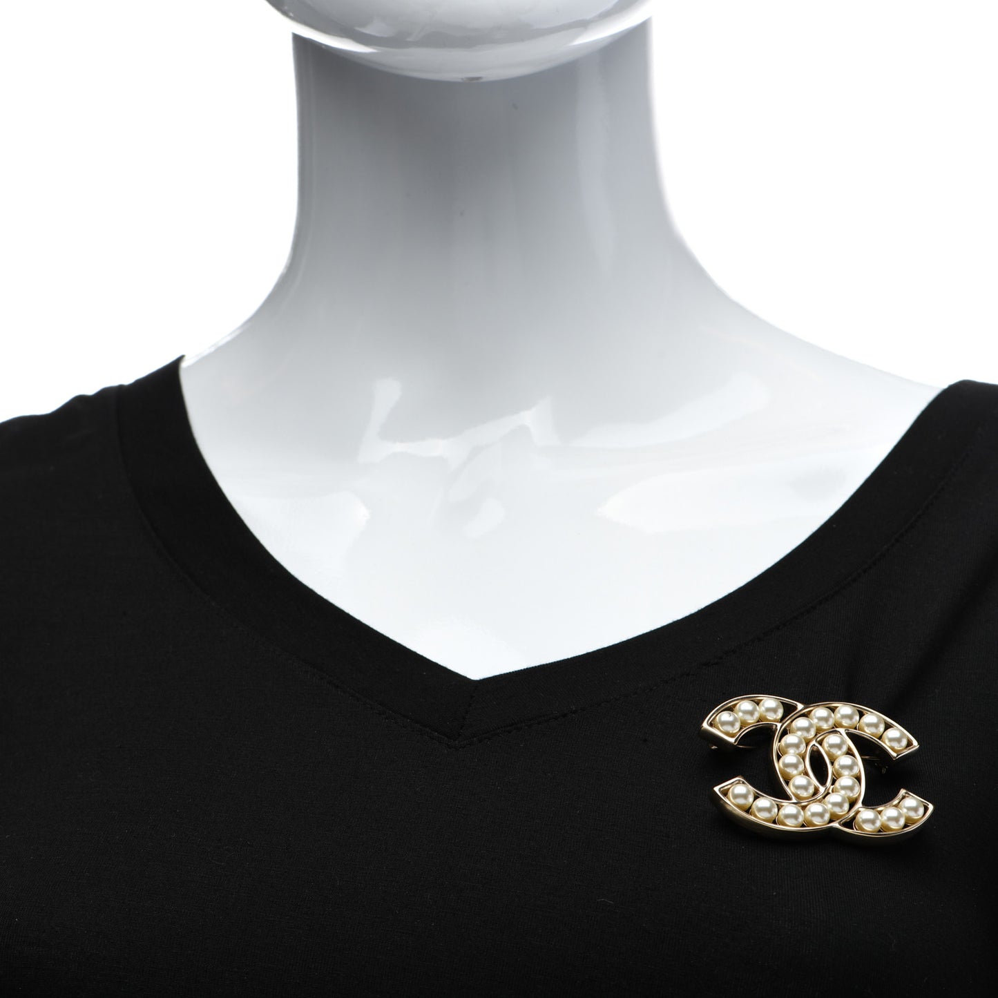 Pearl CC Brooch Light Gold