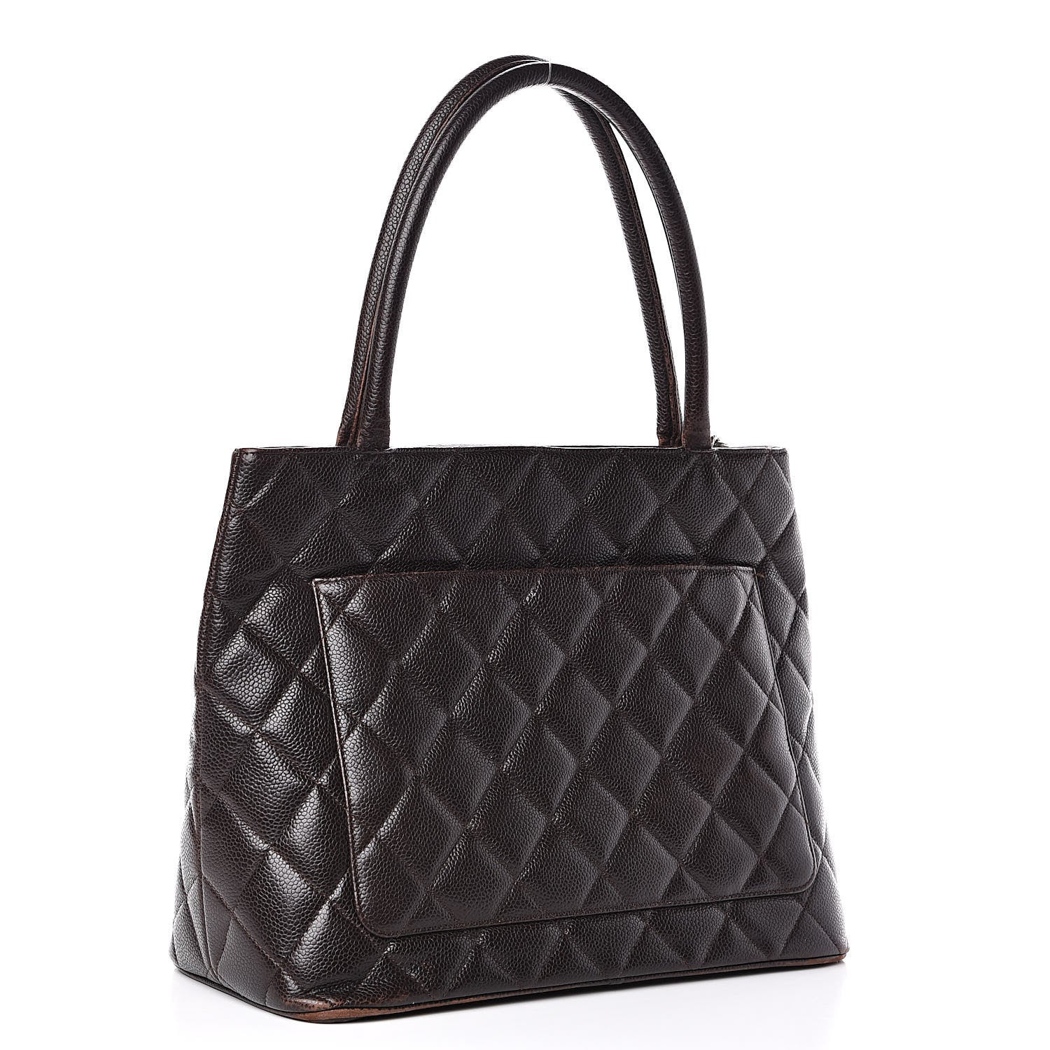 Chanel Caviar Quilted Medallion CC Tote Dark Brown 3 of 16