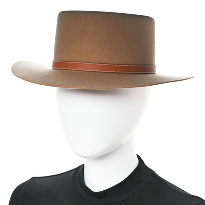 Hermes Rabbit Felt Hampton Hat 57 Beige Camel 2 of 9