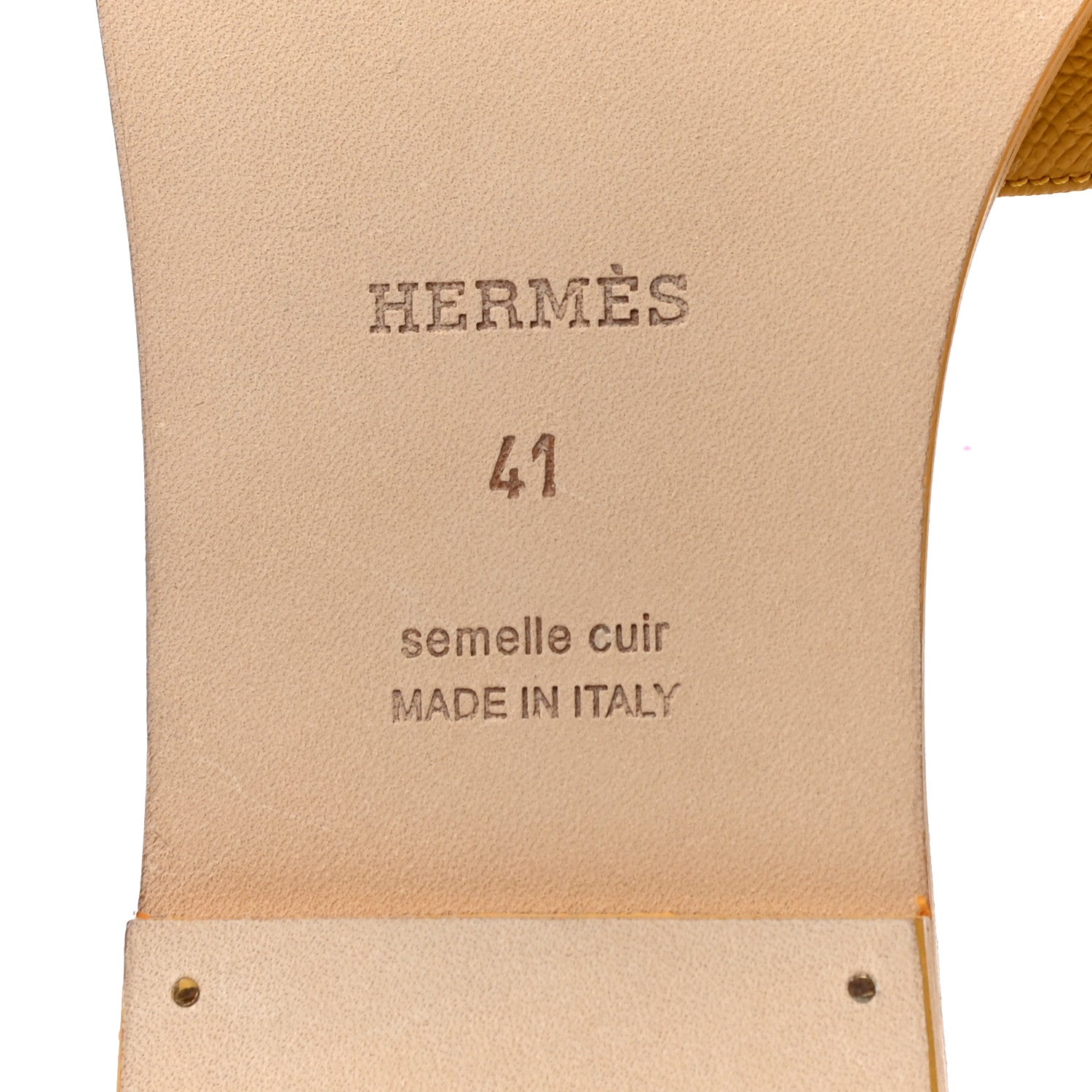 Hermes Epsom Oran Sandals 41 Jaune Sable 9 of 13