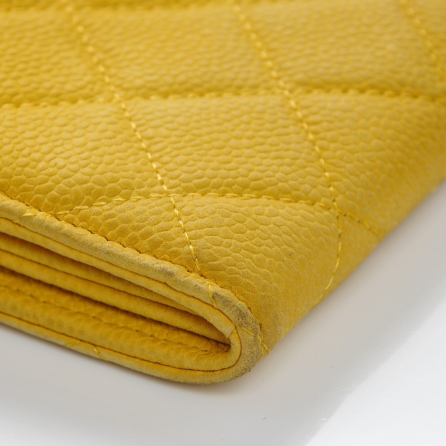 Chanel Iridescent Caviar Quilted Large Flap Wallet Yellow 9 of 10