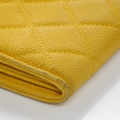 Chanel Iridescent Caviar Quilted Large Flap Wallet Yellow 9 of 10