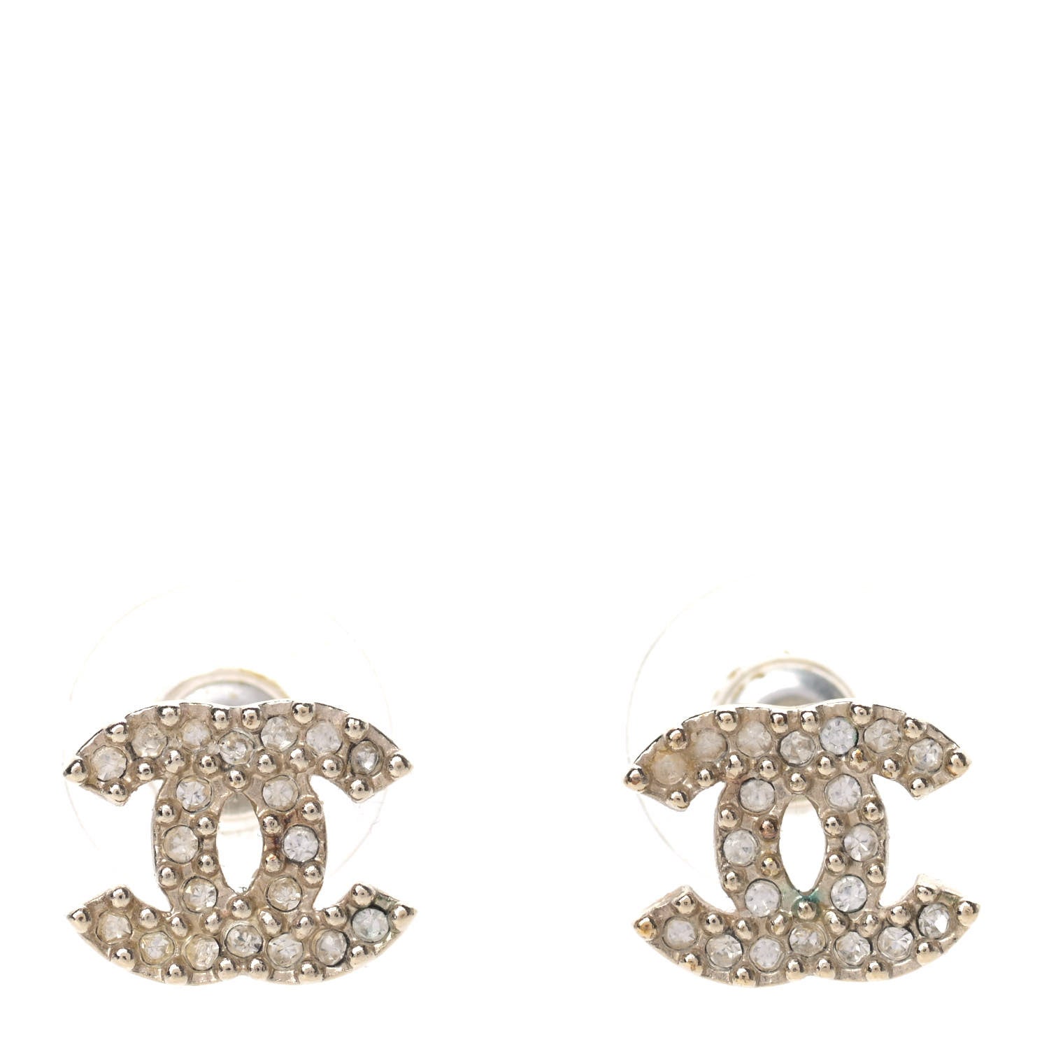 Chanel Crystal CC Earrings Gold 1 of 4
