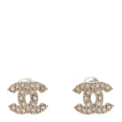 Chanel Crystal CC Earrings Gold 1 of 4