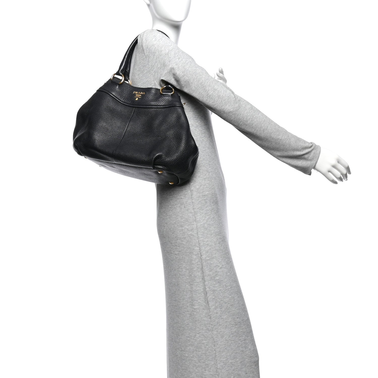 Prada Vitello Daino Tote Black 2 of 11