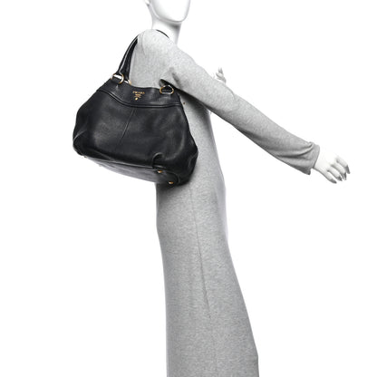 Prada Vitello Daino Tote Black 2 of 11