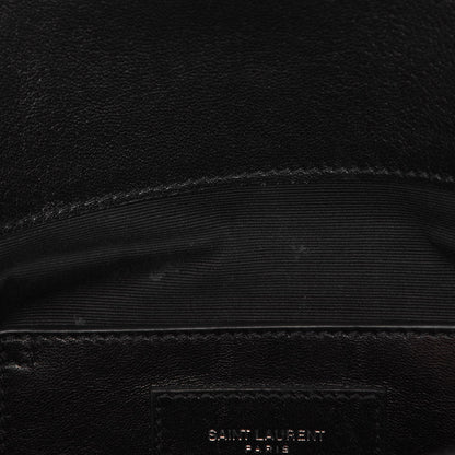 Saint Laurent Calfskin Mixed Matelasse Triquilt Large Monogram Satchel Black 7 of 9