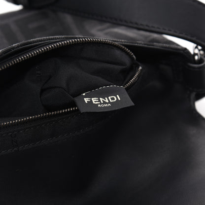 Fendi Recycled Fabric Jacquard Vitello Grace FF 1974 Belt Baguette Bag Asfalto Black 7 of 9
