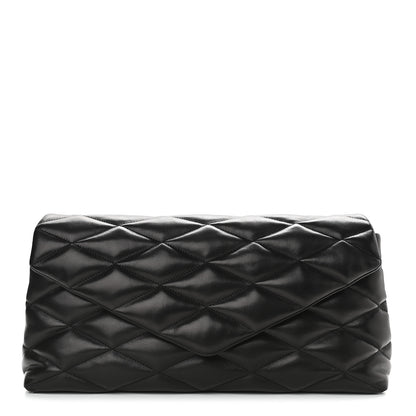 Saint Laurent Lambskin Quilted Sade Puffer Envelope Clutch Black 1 of 9