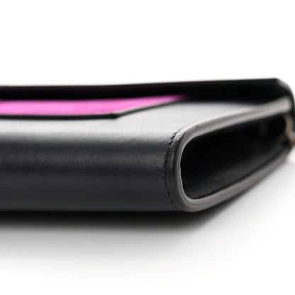 Celine Smooth Calfskin Tri-Color Clutch on a Chain Black 10 of 12