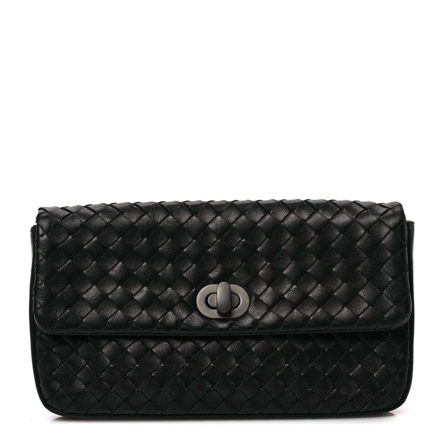 Nappa Intrecciato Turnlock Pouch Black