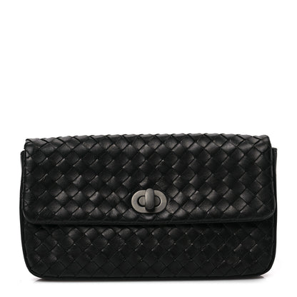 Bottega Veneta Nappa Intrecciato Turnlock Pouch Black 1 of 8