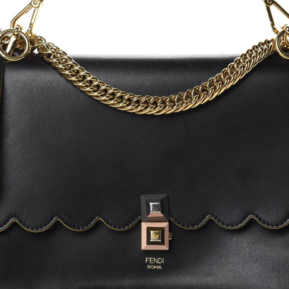 Fendi Vitello Liberty Scalloped Studded Kan I Shoulder Bag Black 20 of 20